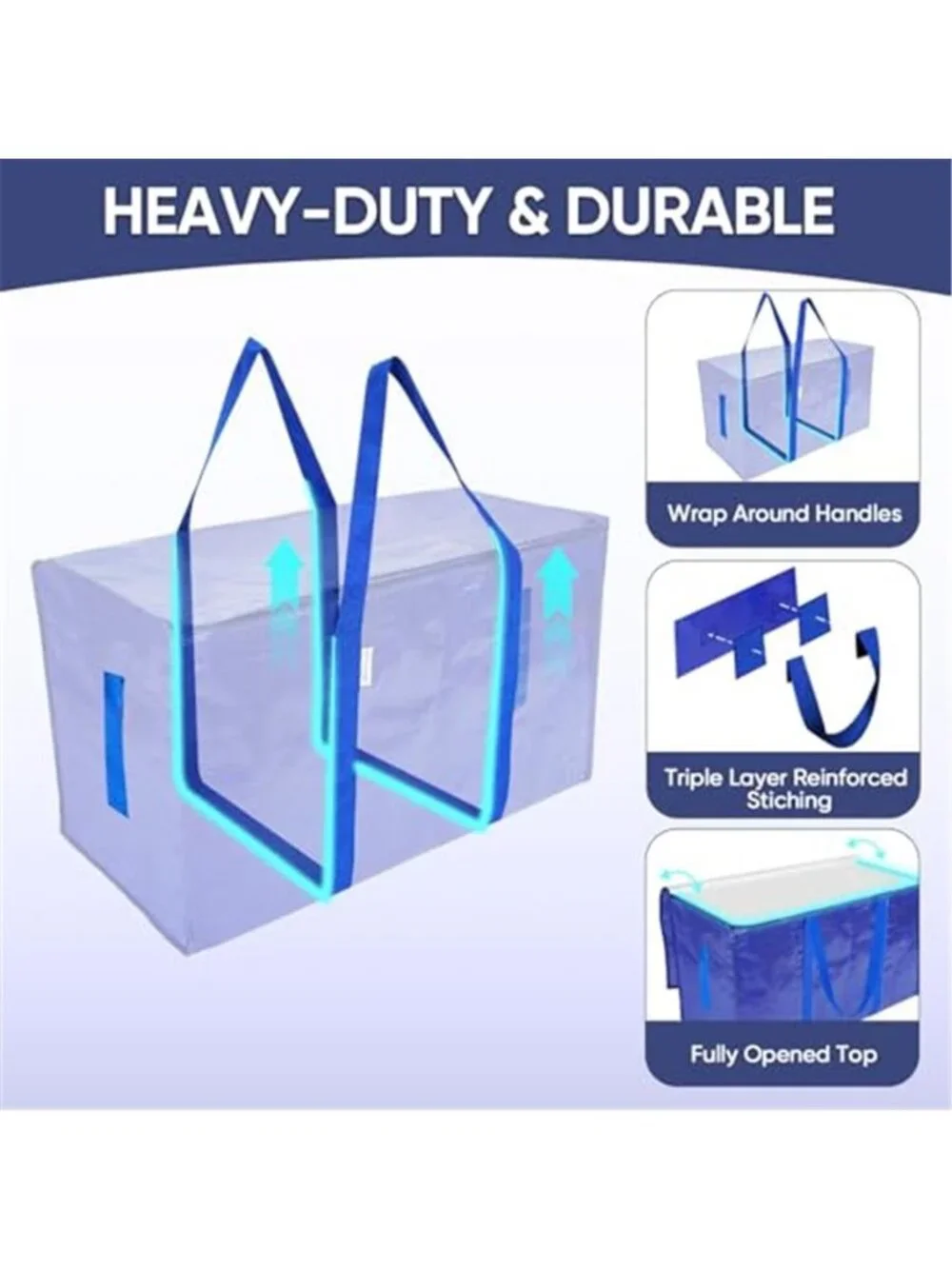 6 Pack Extra Large Moving Bags Heavy Duty with Zippers & Carrying Handles